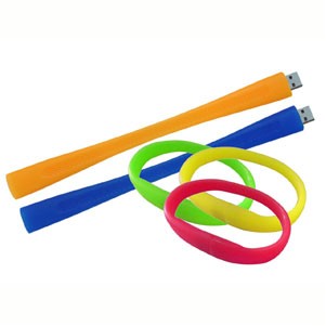 Contoured Silicone USB Flash Drive Wristband