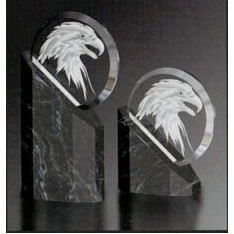 Large Optical Crystal Eagle Intaglios Sculpture