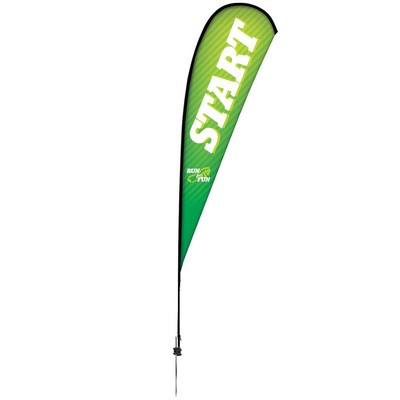 15' Premium Teardrop Sail Sign Flag, 1-Sided, Ground Spike