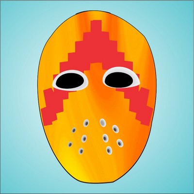 Hockey Mask Metal Photo Magnet w/ Magnetic Back (2 1/2" Square)