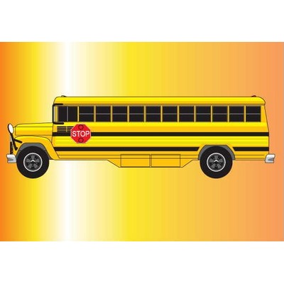 School Bus Metal Photo Magnet (2 1/2"x2 1/2")