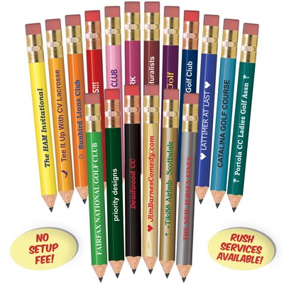 Maroon Round Golf Pencils with Erasers