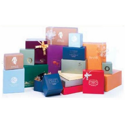 Gloss Colors on White 2 Piece Lock Corner Box (10.5"x10.5"x2")