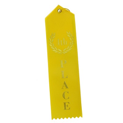 4th Place Standard Stock Ribbon w/Card & String (2"x8")