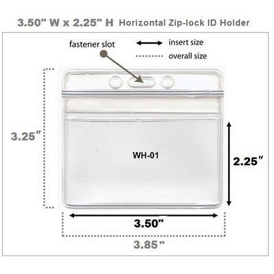 Vinyl Horizontal Badge Holder W/Resealable Top (3.5"x2.25")
