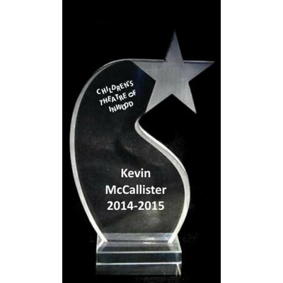 EXCLUSIVE! Acrylic and Crystal Engraved Award - 8" Tall Shooting Star