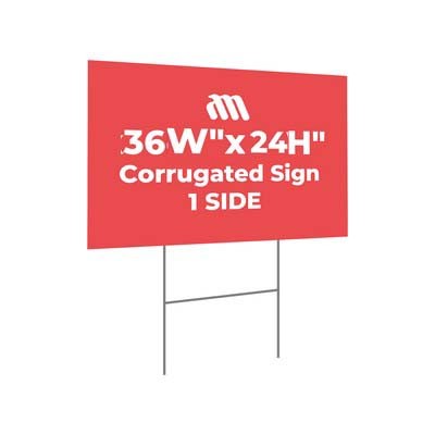 Custom Yard Signs, 1 SIDE (36"Wx24"H)