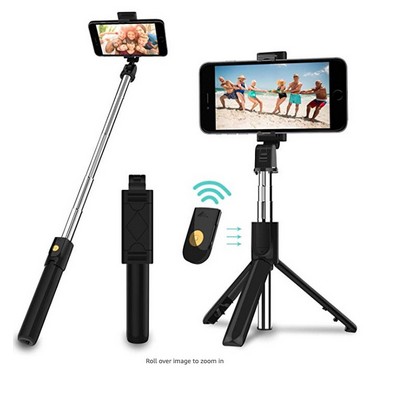 Selfie Stick, 3" 1 Extendable Selfie Stick Tripod w/ Detachable Bluetooth® Wireless Remote Phone