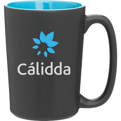 12 oz Rocca Ceramic Mug (Matte Black/Glossy Sky Blue)