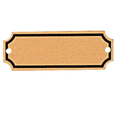 Screened Black Border Brass Plate w/Notched Corners & 2 Holes (2½" x 7/8")