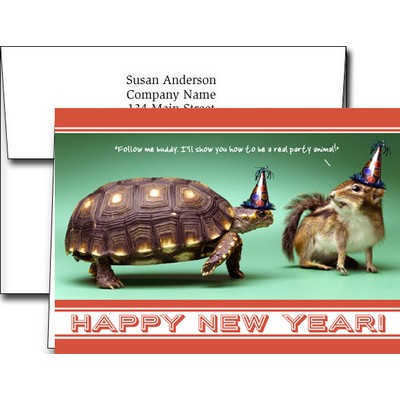 New Year Greeting Cards w/Imprinted Envelopes (5"x7")