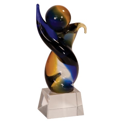Golden Twist Art Glass Award 7 3/4"h