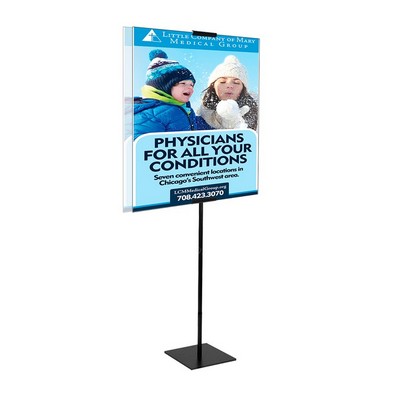Economy Banner Stand Kit, Double Sided Polyester Blend Fabric (23" x 36")