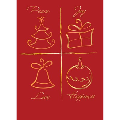 Gold Four Corner Designs Greeting Card