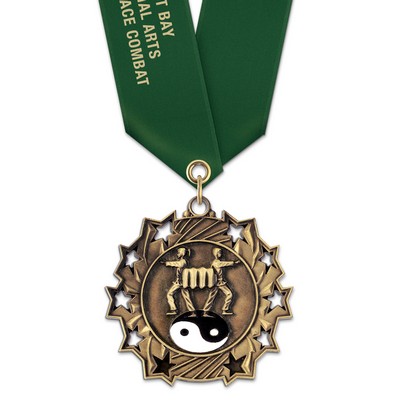 Martial Arts TS Medal w/Satin Neck Ribbon (2¼")