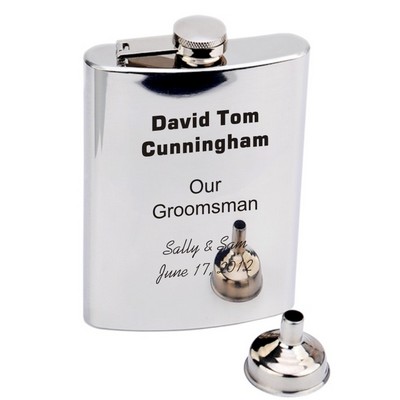 8 Oz. Mirrored Finish Flask