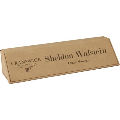 Laser Engraved Desk Wedge - Light Brown/Engraves Black