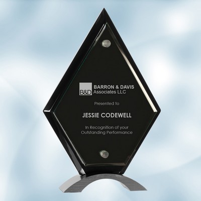 Diamond Black Piano Finish Floating Acrylic Award (Small)