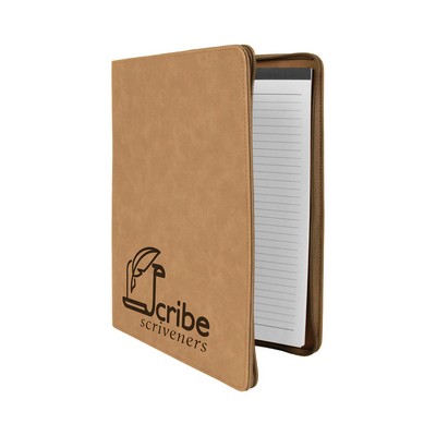 Zipper Leatherette Portfolio (Light Brown)
