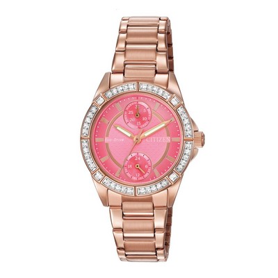 Citizen® Ladies' POV Eco-Drive Pink Gold-Tone W/ Coral Dial Watch