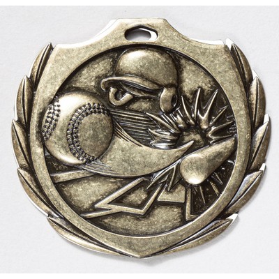 Baseball Burst Medal - 2 1/4" Dia.