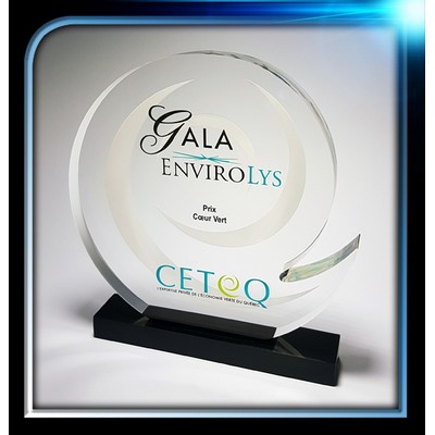 Custom Lucite Shape w/Black Base (8"x7 3/4"x3/4")