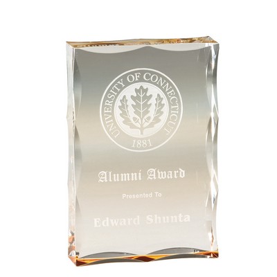 Small Scalloped Edge Acrylic w/Gold Accent