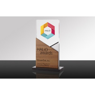 SAVVY: Glass Desk Award w/Bamboo