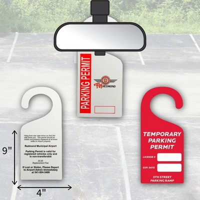 USA Made Laminated Parking Permit | Door Hanger - Rectangle (4x9") Rounded Corners