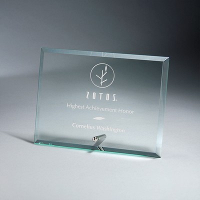 Premium Horizontal Jade Glass Tablet with Metal Stand (5"x7")