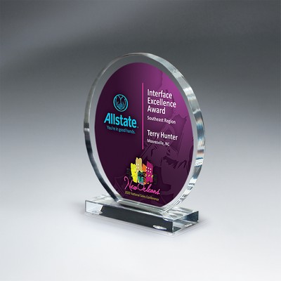 Medium Clear Acrylic Circle on Clear Base