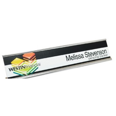 Full Color Sign w/Metal Flush Wall Mount (3"x8")