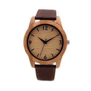 Bamboo & PU Leather Watch