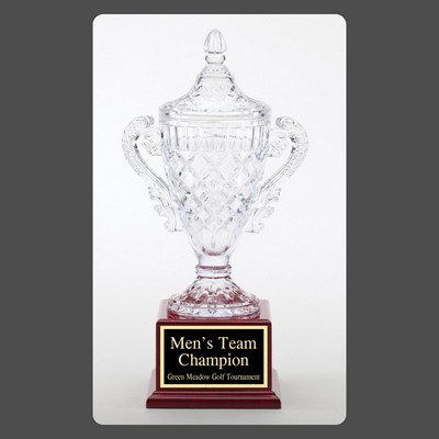 Crystal Vase on Rosewood Base (15½")