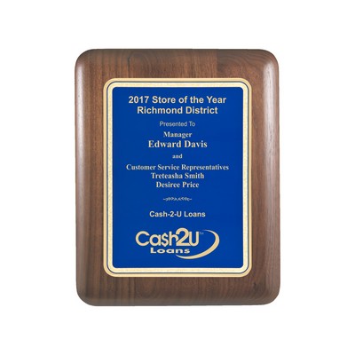 Blue Plate Walnut Plaque w/Elliptical Edge (7"x9")