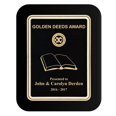 Black Plate Black Piano-finish Plaque w/Elliptical Edge (9"x12")