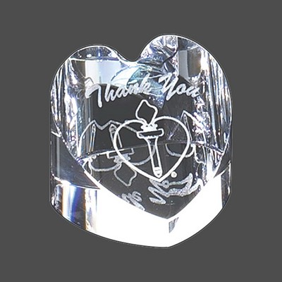 Crystal Heart Paperweight (2¼"x2 3/4")