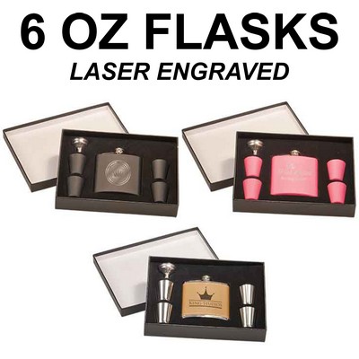 6 Oz. Flask Set in Presentation Box