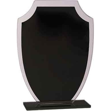 6 1/2" Black Shield Reflection Glass Award