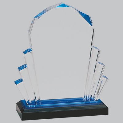 6" x 8" Blue Faceted Impress Acrylic Award