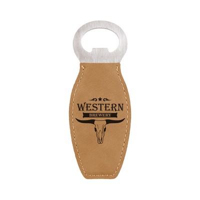 Leatherette Bottle Opener (Light Brown)