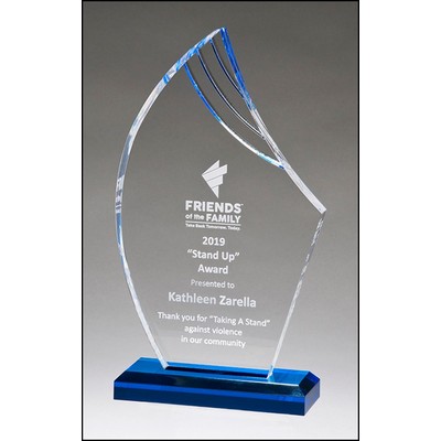 Flame Series Clear Acrylic Award w/Blue Accents (5.5"x 9.75")