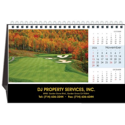 On the Green 2026 Desktop Calendar w/Foil Stamped Hardboard Easel