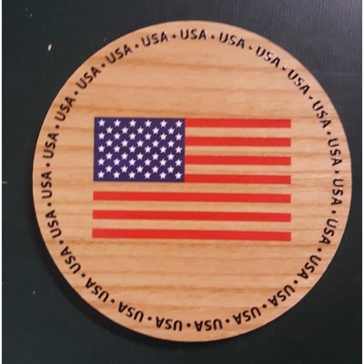 American Flag Hardwood Coasters