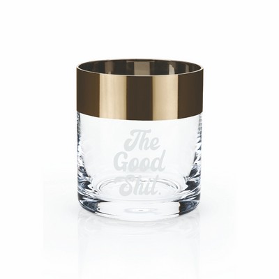 Viski® Bronze Rim Crystal Tumbler, set of 2
