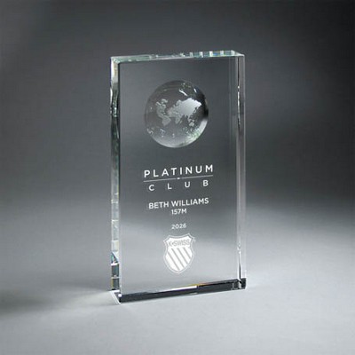 Crystal Tablet with Globe (X-Large)