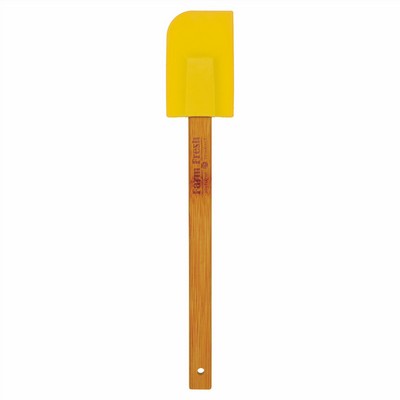 11¾" Yellow Silicone Spatula w/ Bamboo Handle