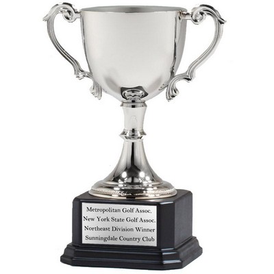 11 ½" Nickel Plated High Polished Loving Cup Trophy