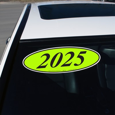 Black & Chartreuse Year Model Oval Decals (Set of 12)