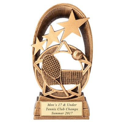 6 ½" Hand Painted Resin Game of Tennis Trophy